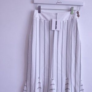 Saint Art  Clara Midi Skirt  Nautical Striped Midi Skirt  XS NWT 198